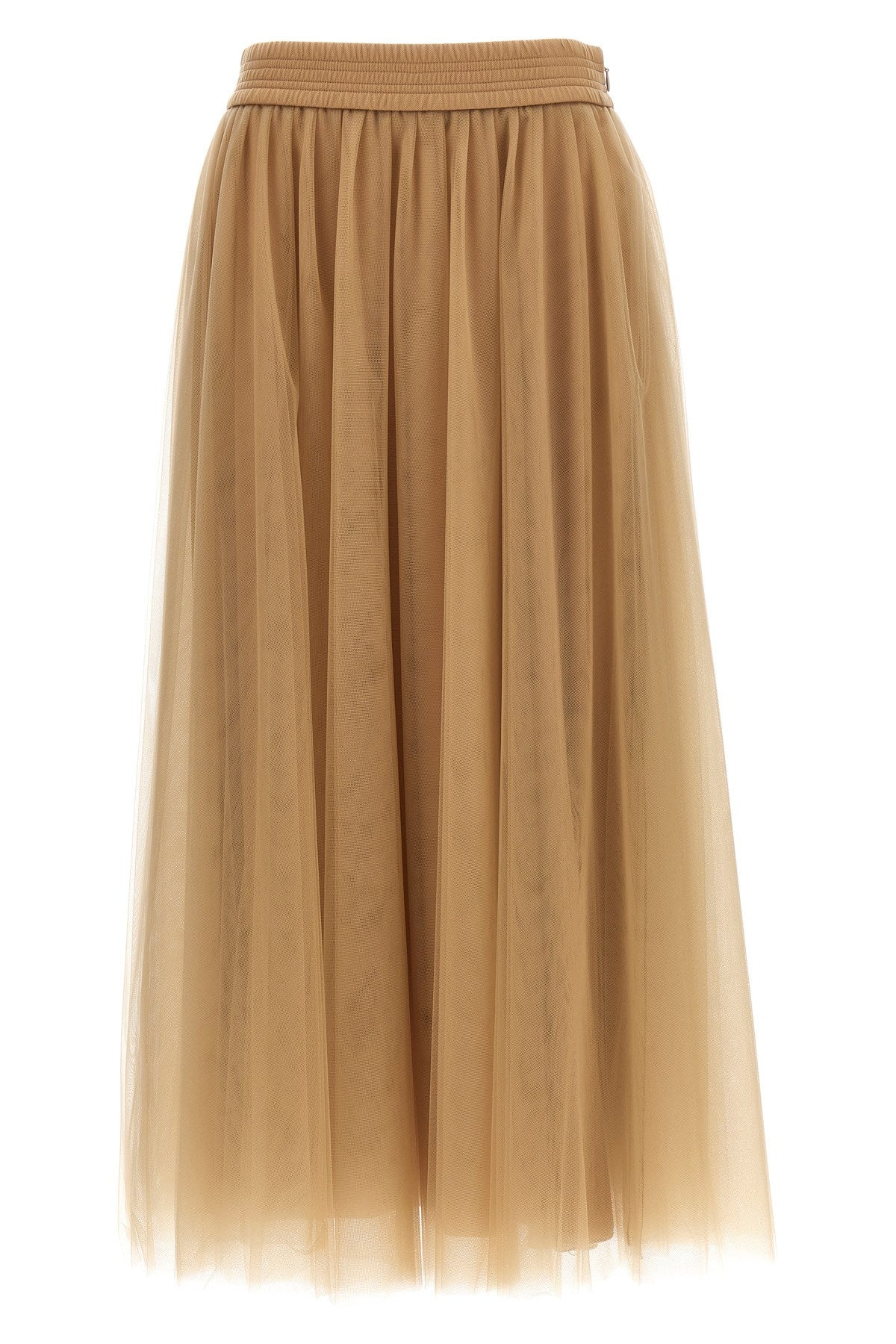 Fabiana Filippi-Tulle Midi Skirt Gonne Beige-Donna