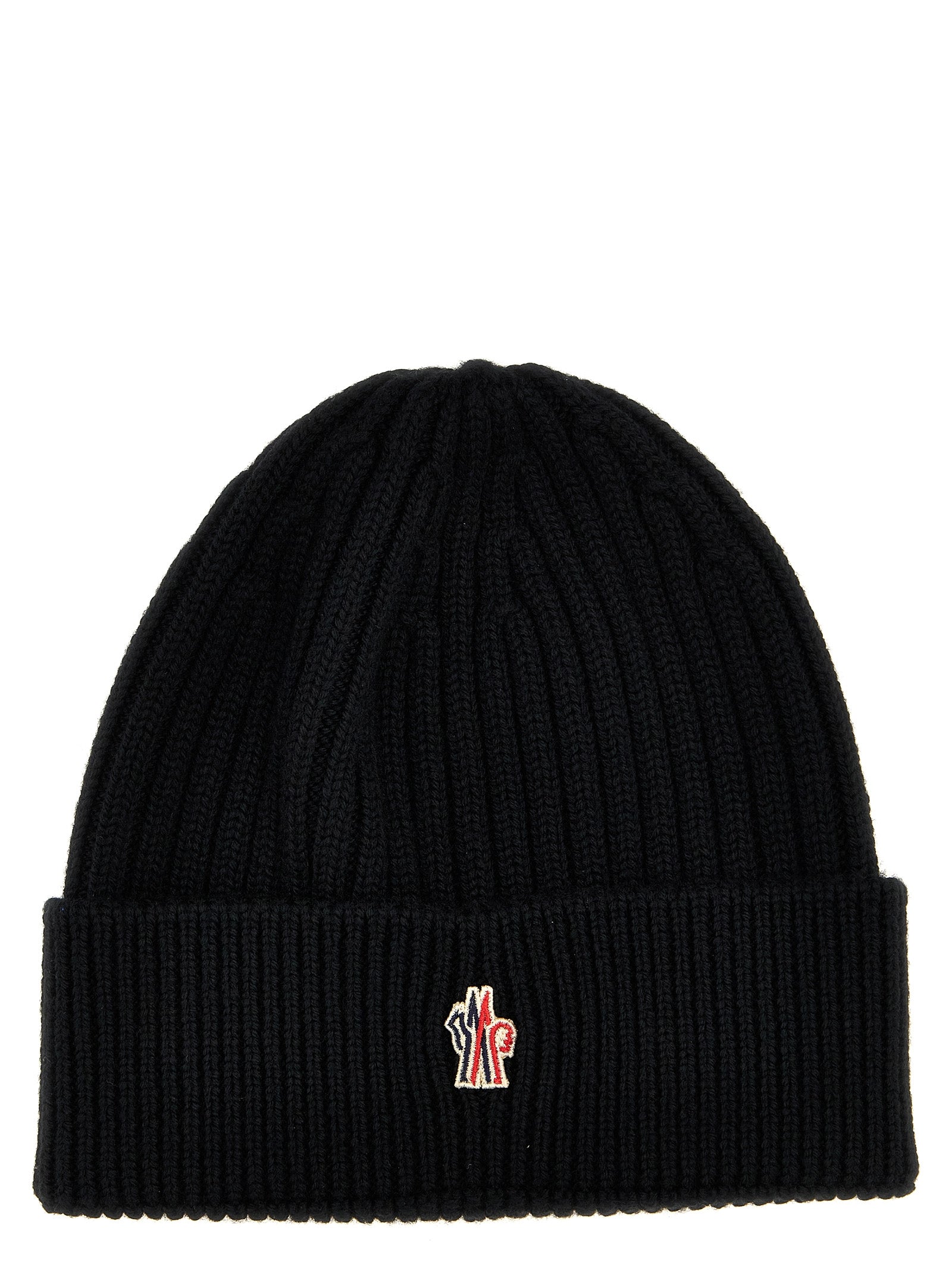 Moncler Grenoble-Logo Embroidery Beanie Cappelli Nero-Uomo