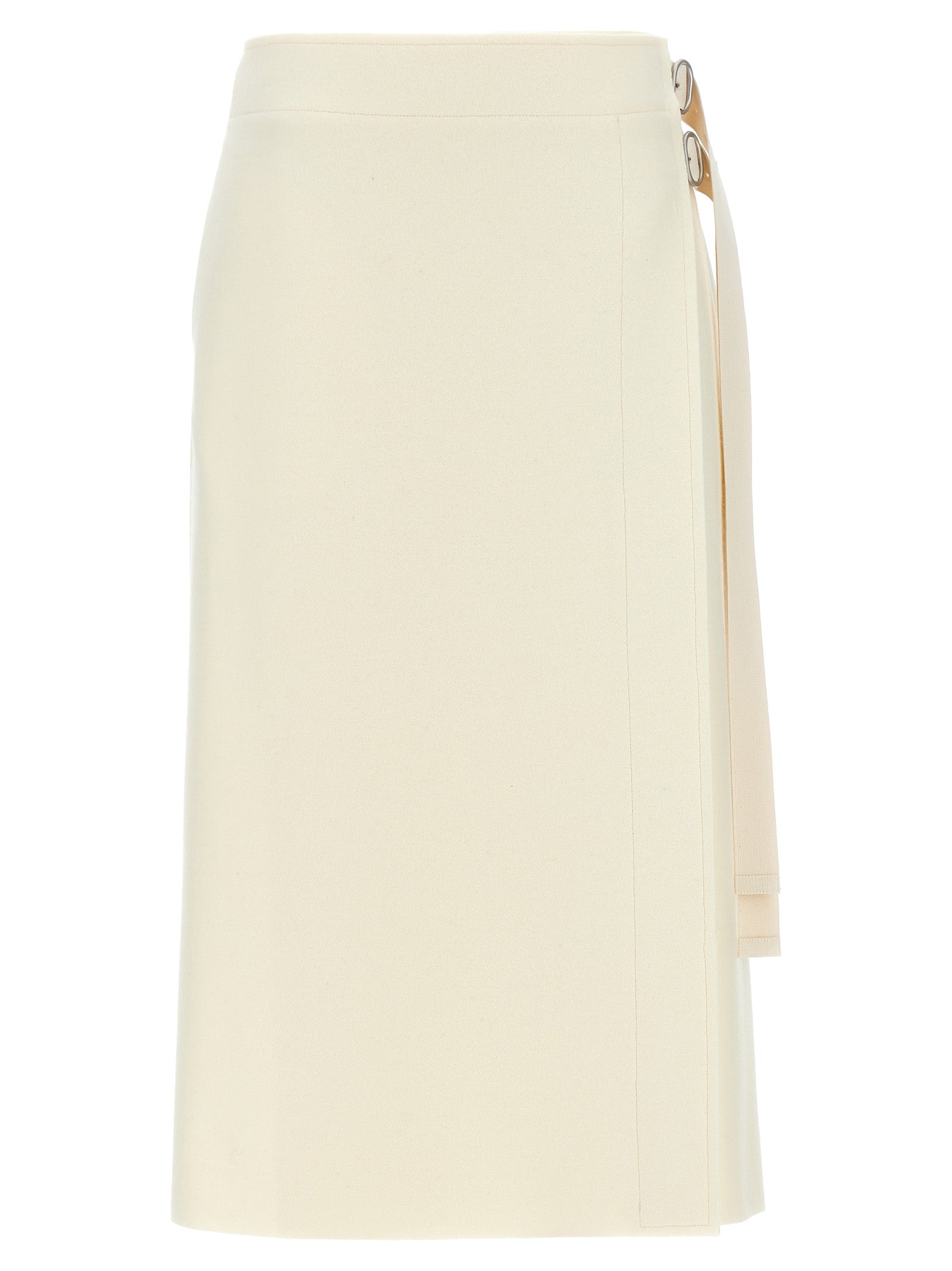 Jil Sander-Strap Cloth Skirt Gonne Bianco-Donna