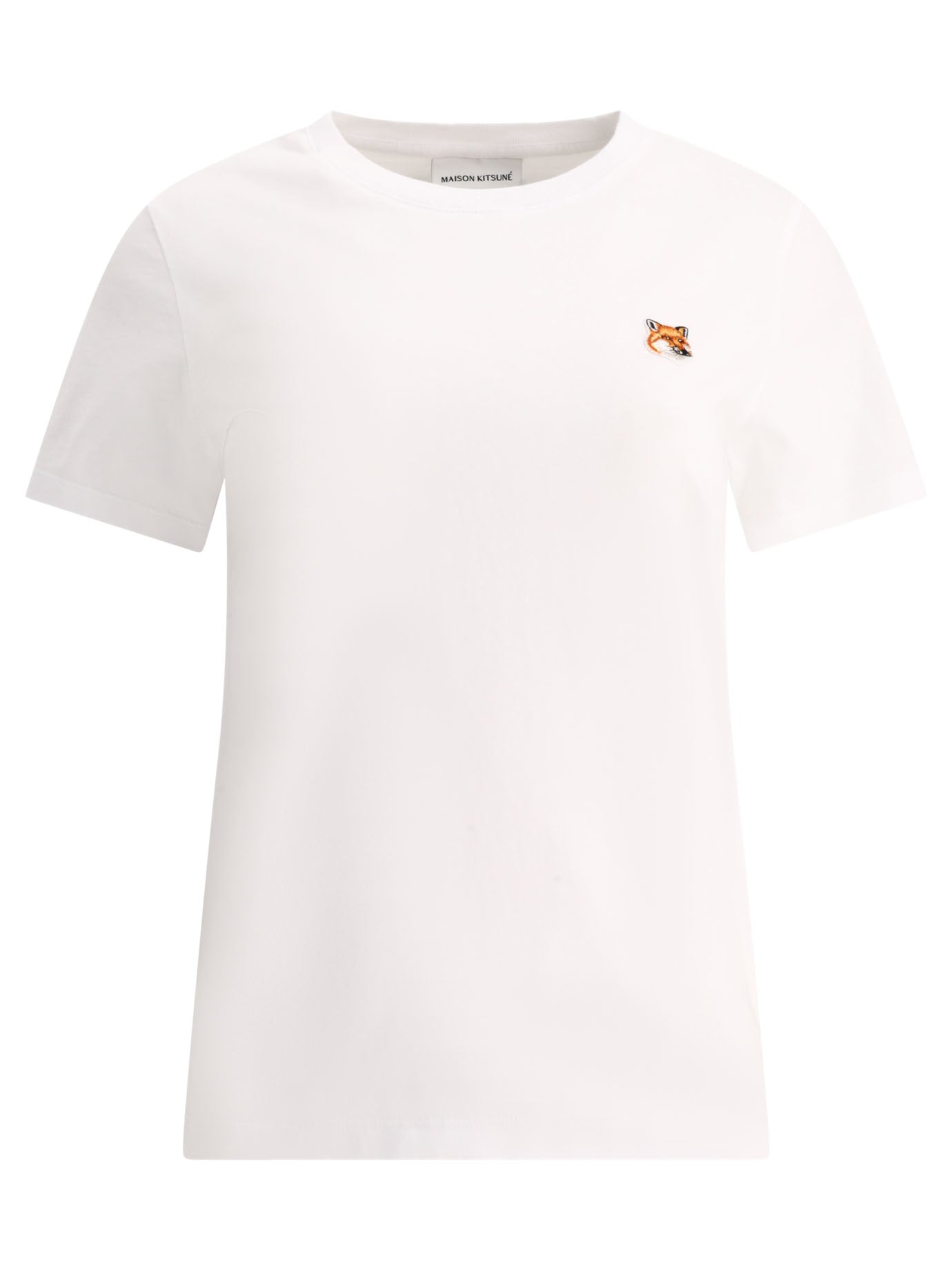 Maison Kitsuné-Fox Head T-Shirts Bianco-Donna