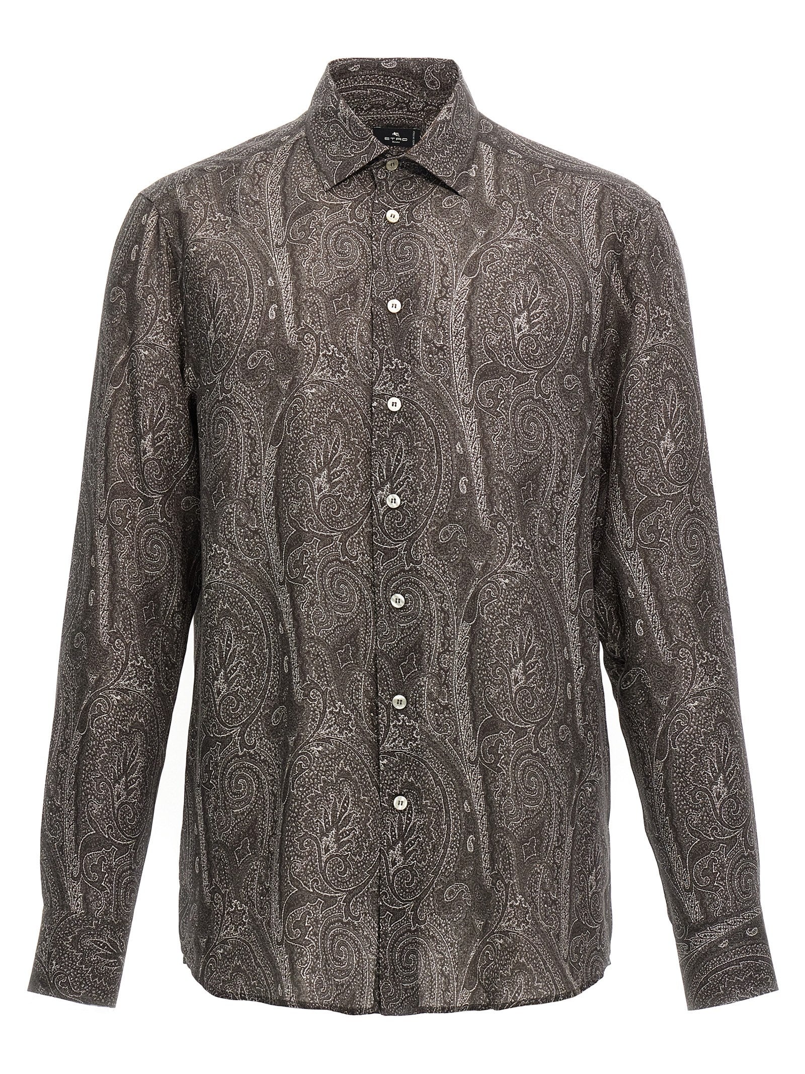 Etro-Paisley Camicie Nero-Uomo