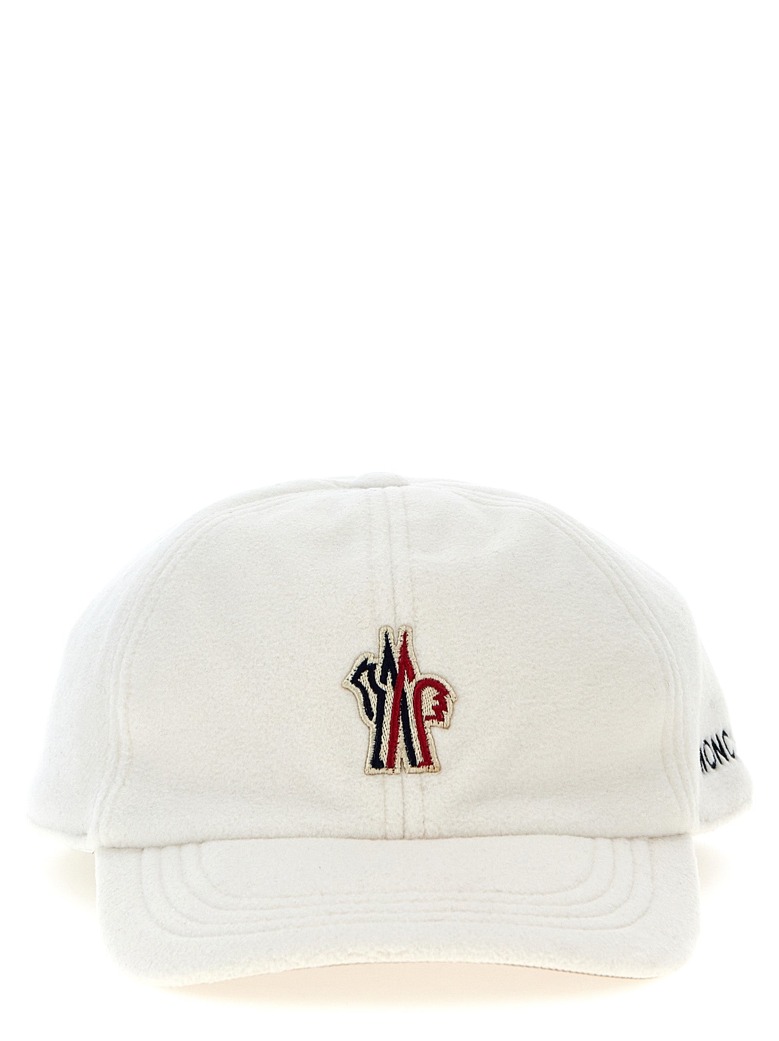 Moncler Grenoble-Logo Patch Cap Cappelli Bianco-Uomo