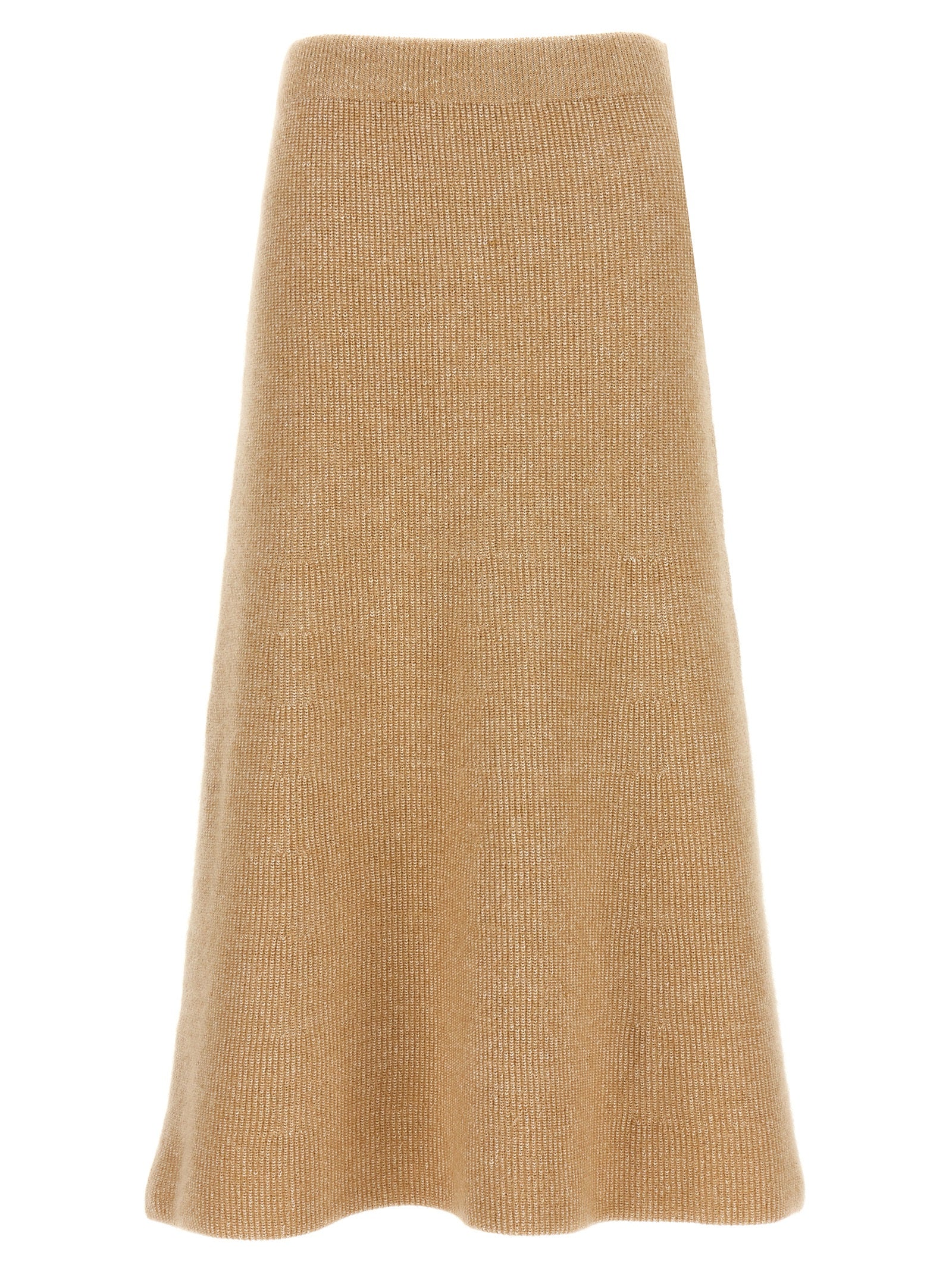 Fabiana Filippi-Knitted Flared Skirt Gonne Beige-Donna