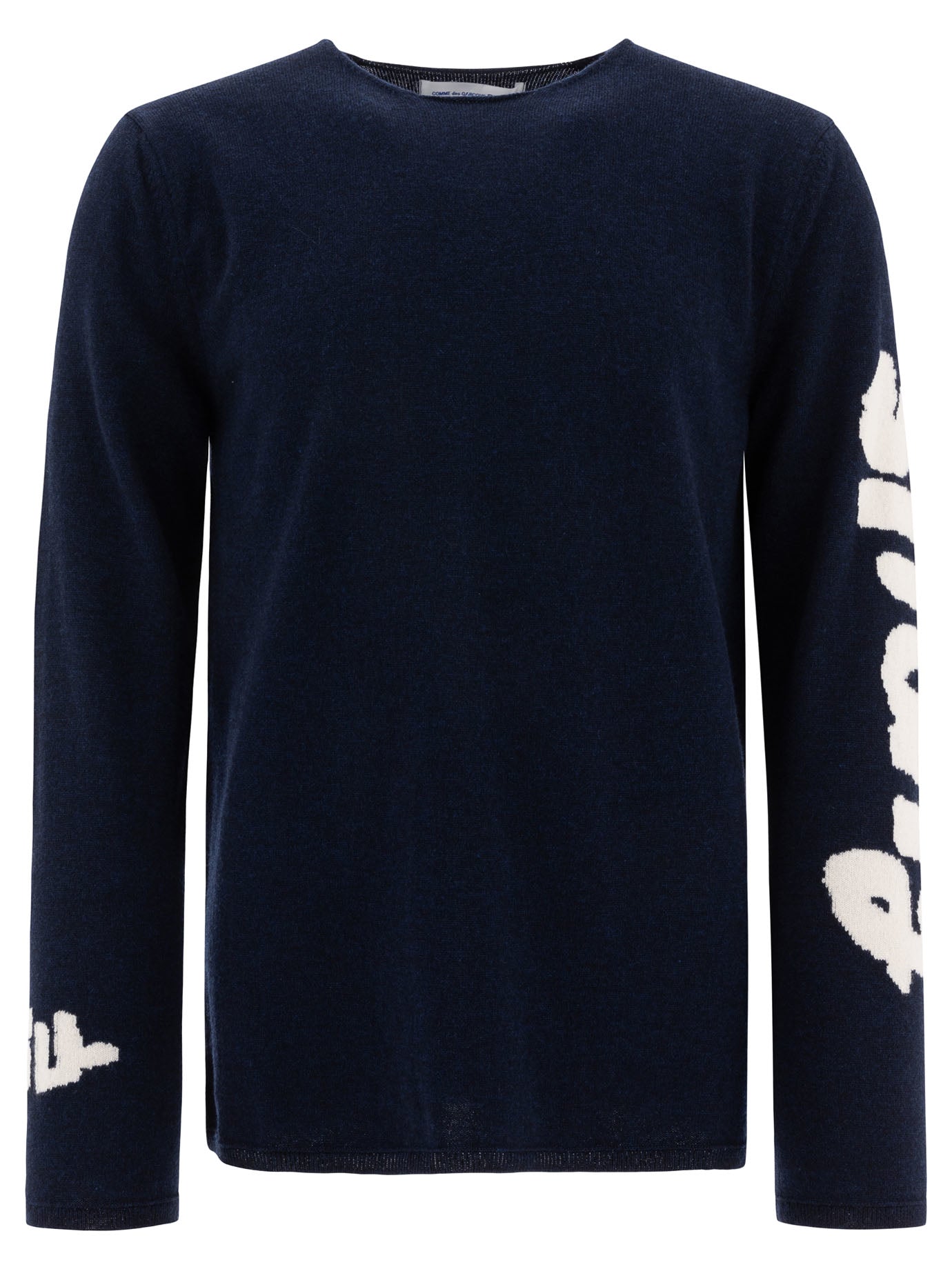 Comme Des GarçOns Shirt-Jacquard Crewneck Sweater Knitwear Blu-Uomo