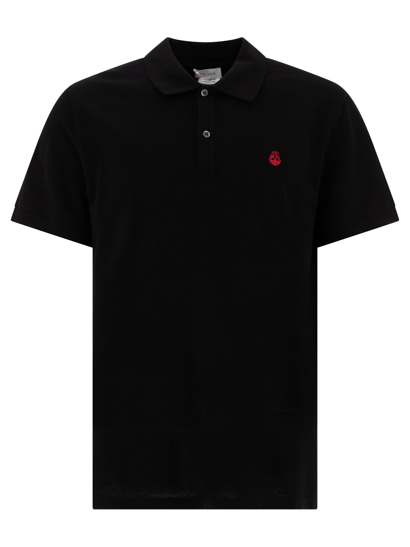 Alexander Mcqueen-Inverted Skull Polo Shirts Nero-Uomo