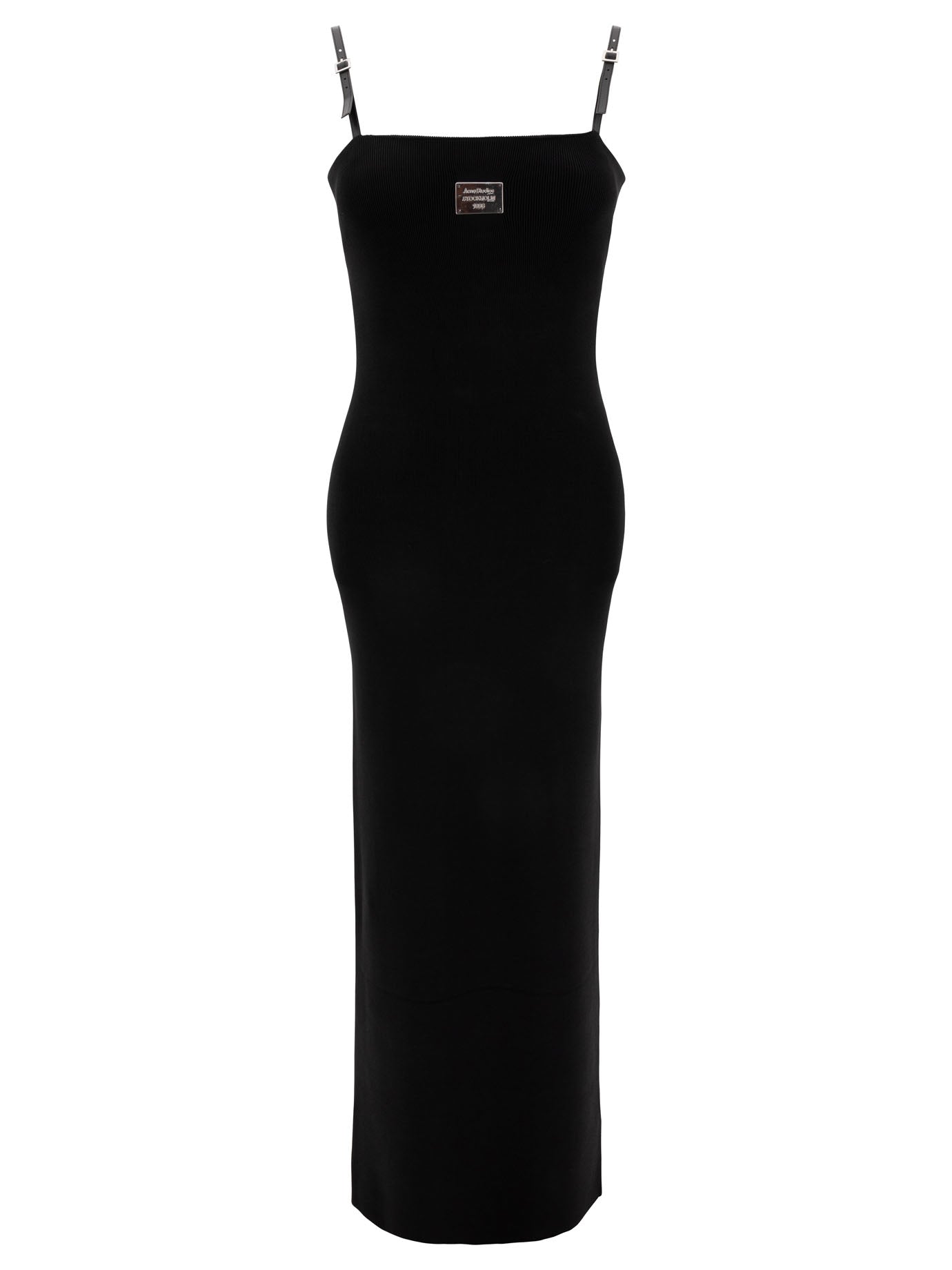 Acne Studios-Strap Logo Dress Abiti Nero-Donna