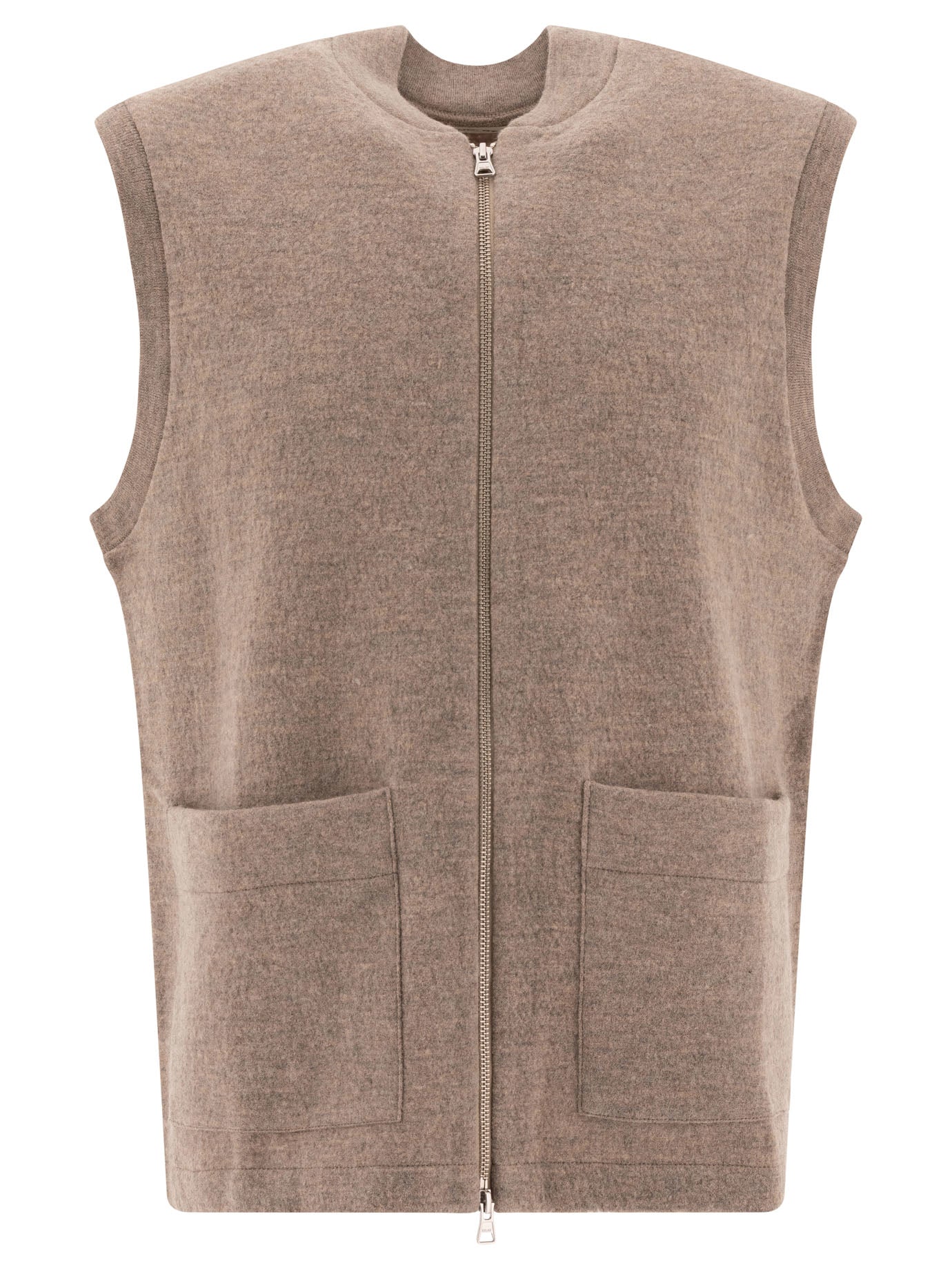 Nn.07-Boiled Wool Vest Knitwear Beige-Uomo