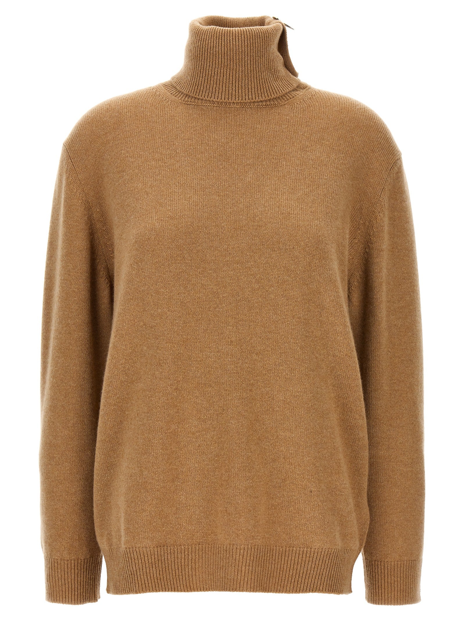 Fabiana Filippi-High Neck Sweater Maglioni Beige-Donna