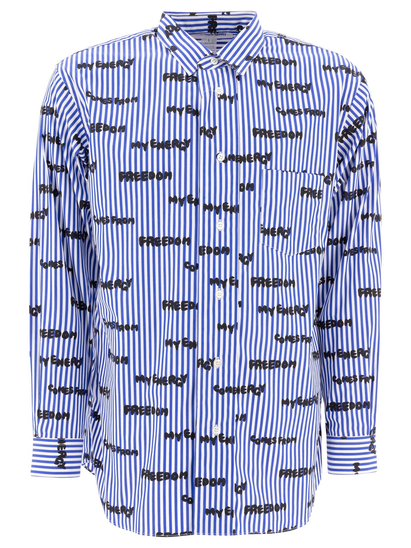 Comme Des GarçOns Shirt-Printed Striped Shirt Shirts Blu-Uomo