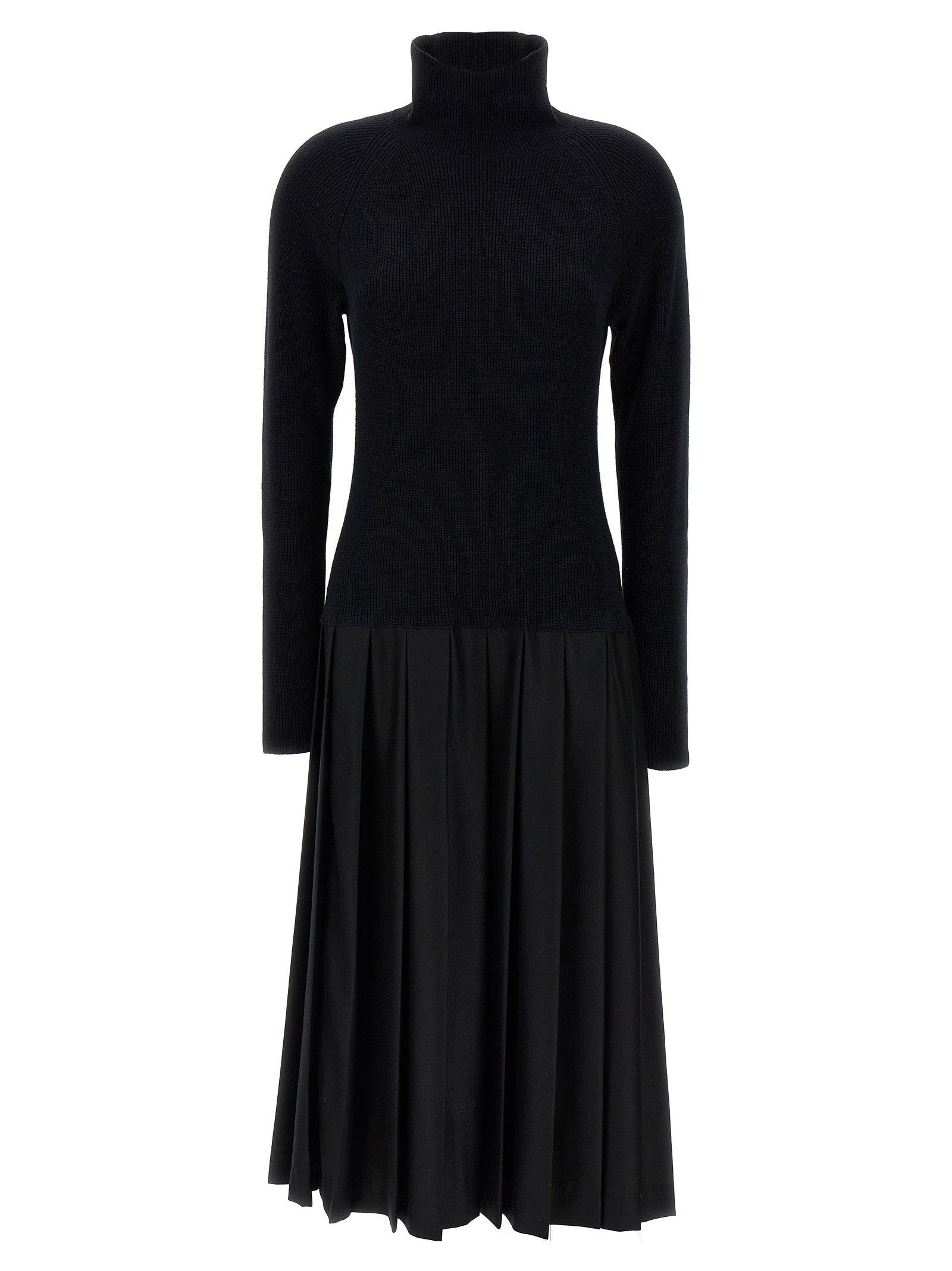 Fabiana Filippi-Pleated Skirt Dress Abiti Nero-Donna