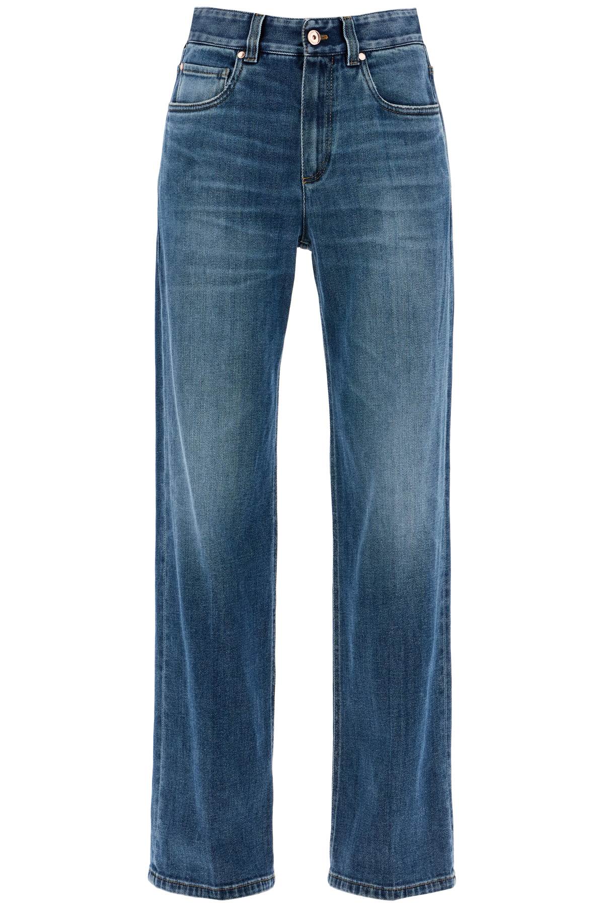 Brunello Cucinelli-Jeans Loose Con Shiny Tab-Donna