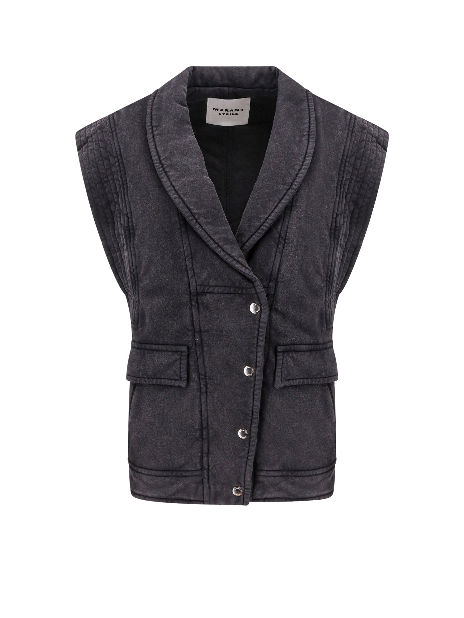 Marant Etoile-Gilet in cotone con logo ricamato-Donna