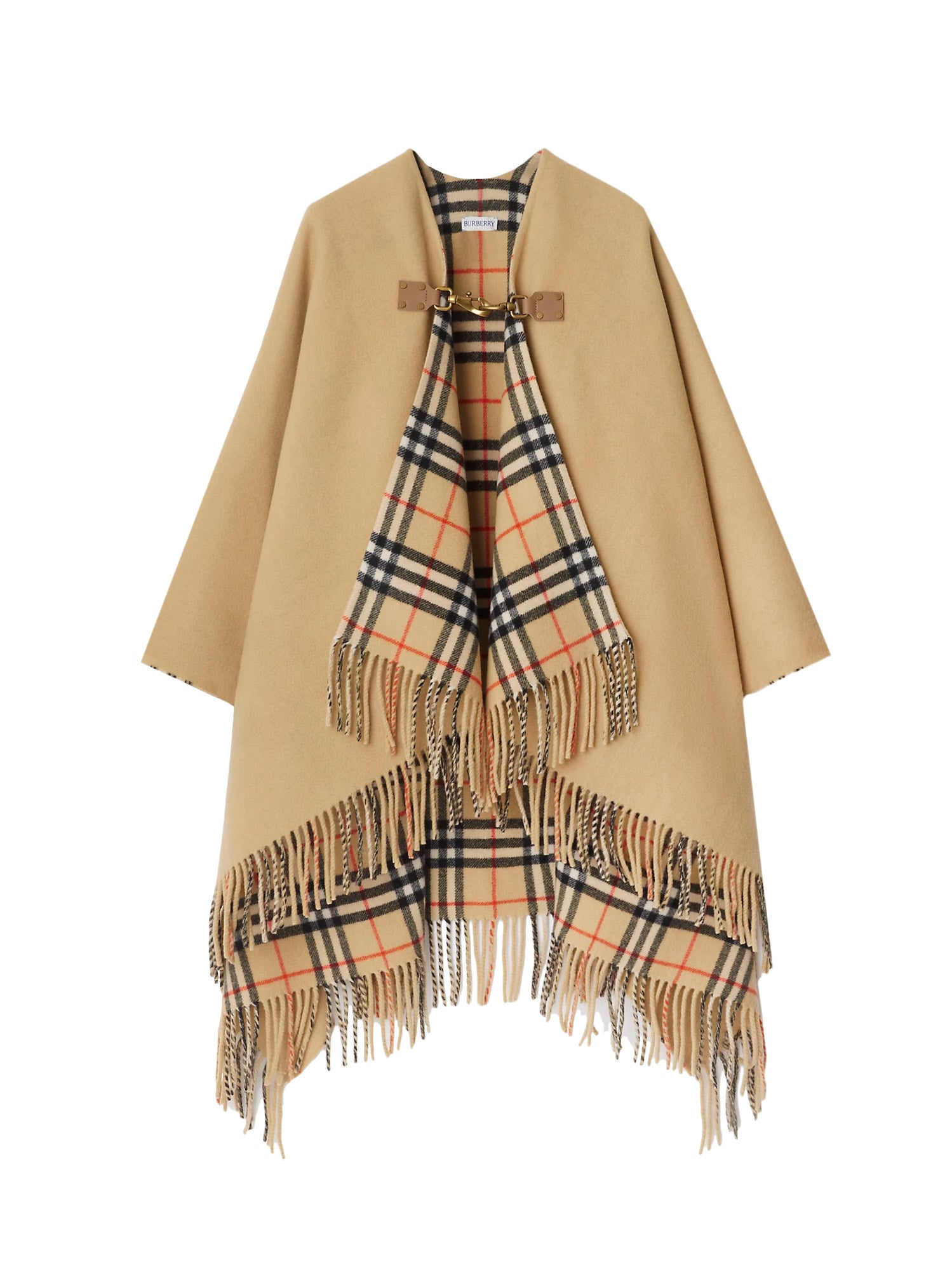 Burberry-Mantella in lana Check-Donna