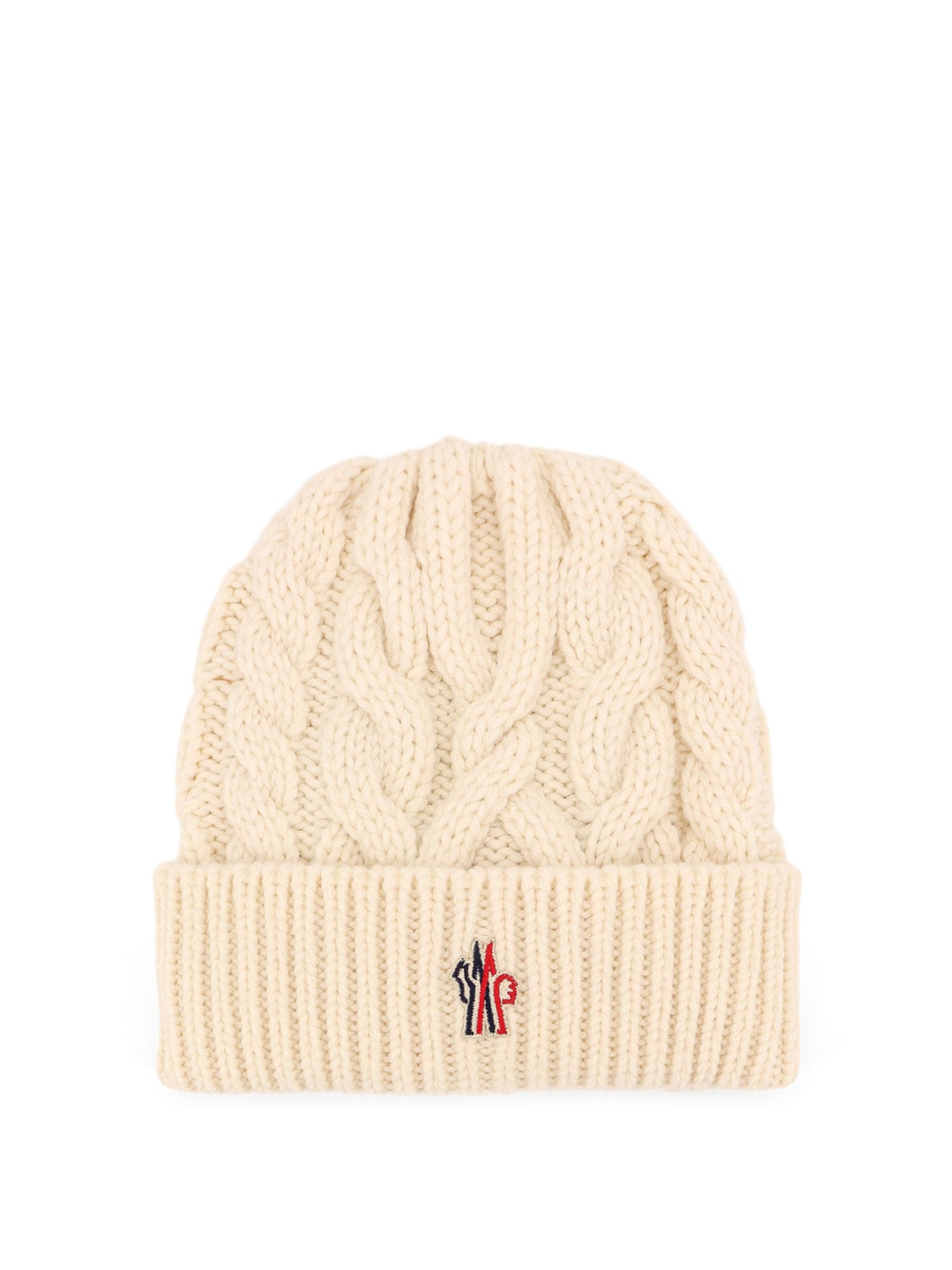 Moncler Grenoble-Cappello in lana vergine con patch Logo-Donna