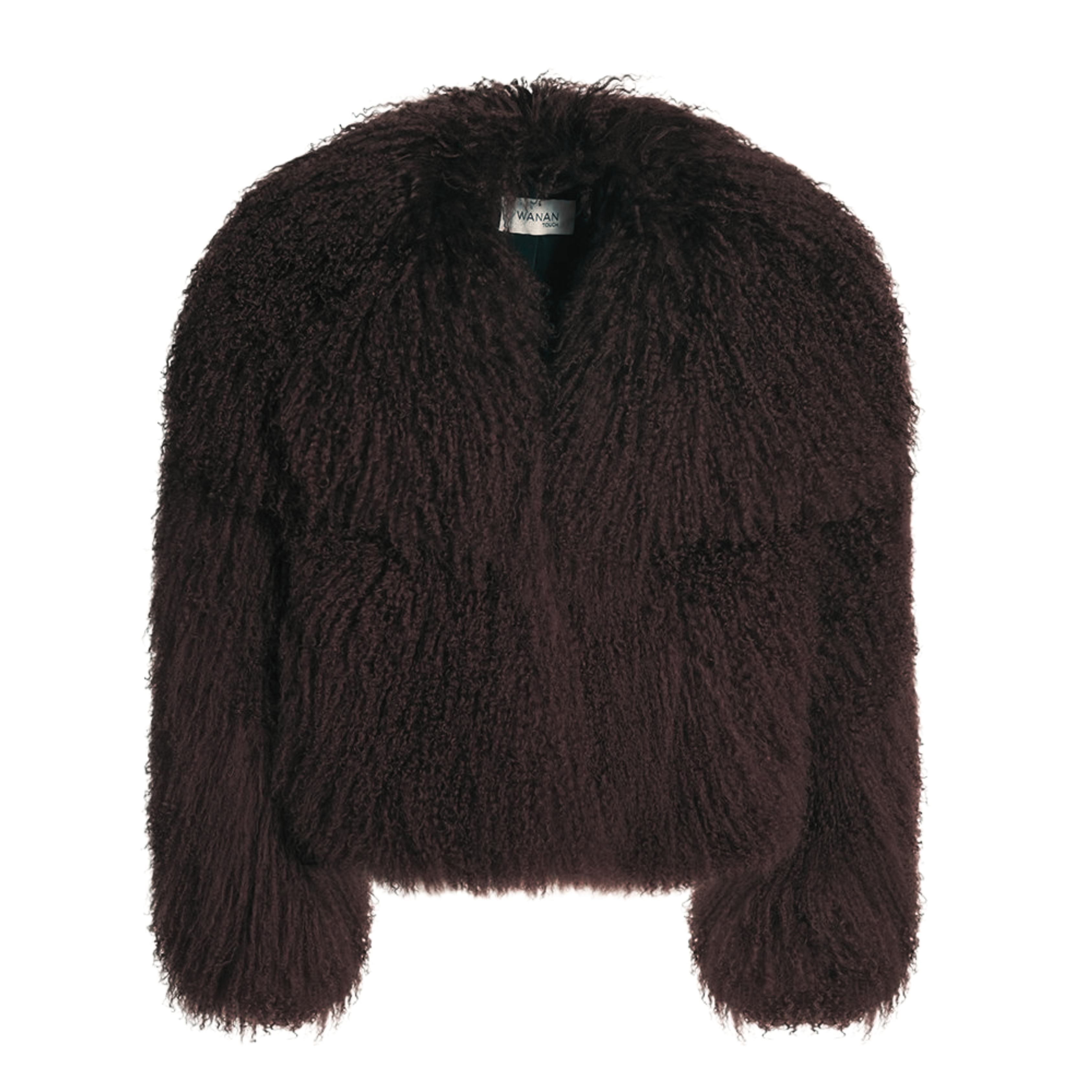 Wanan Touch-Cappotto Loyenne marrone in Pelliccia di Agnello-Donna