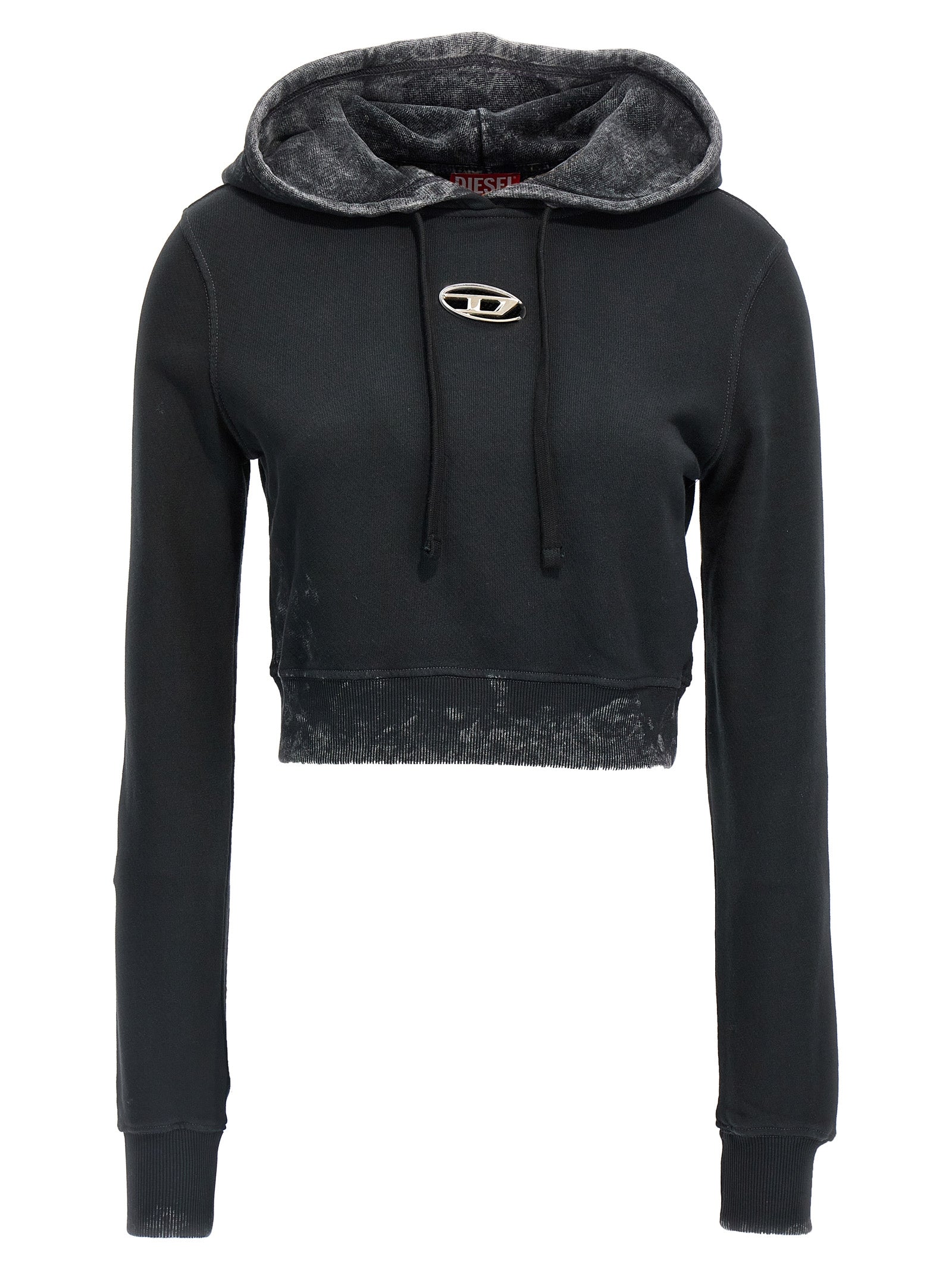 Diesel-F-Slimmy-Hood-P5 Felpe Nero-Donna