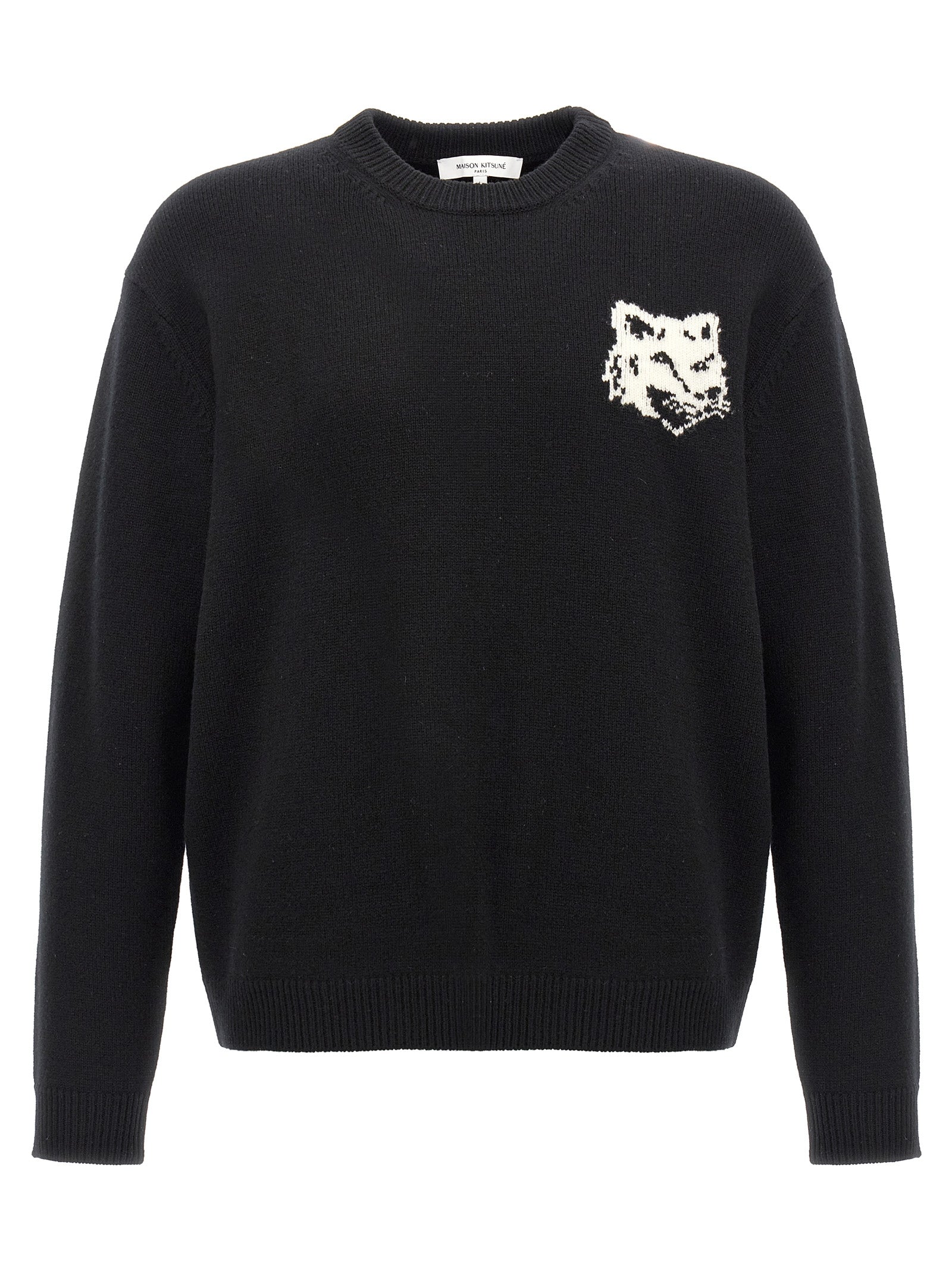 Maison Kitsune-Fox Head Maglioni Nero-Uomo