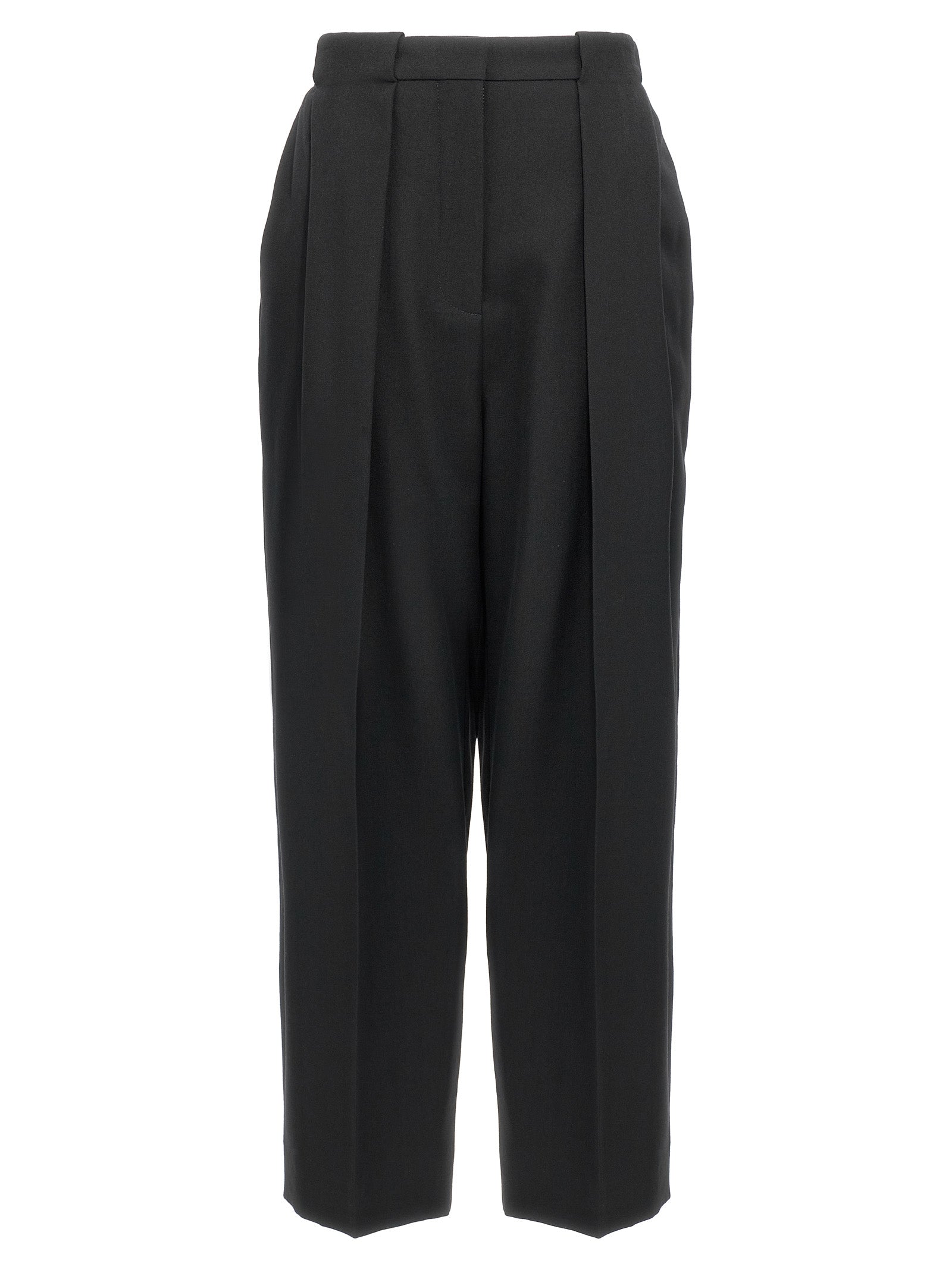 Balmain-Grain De Poudre Pantaloni Nero-Donna