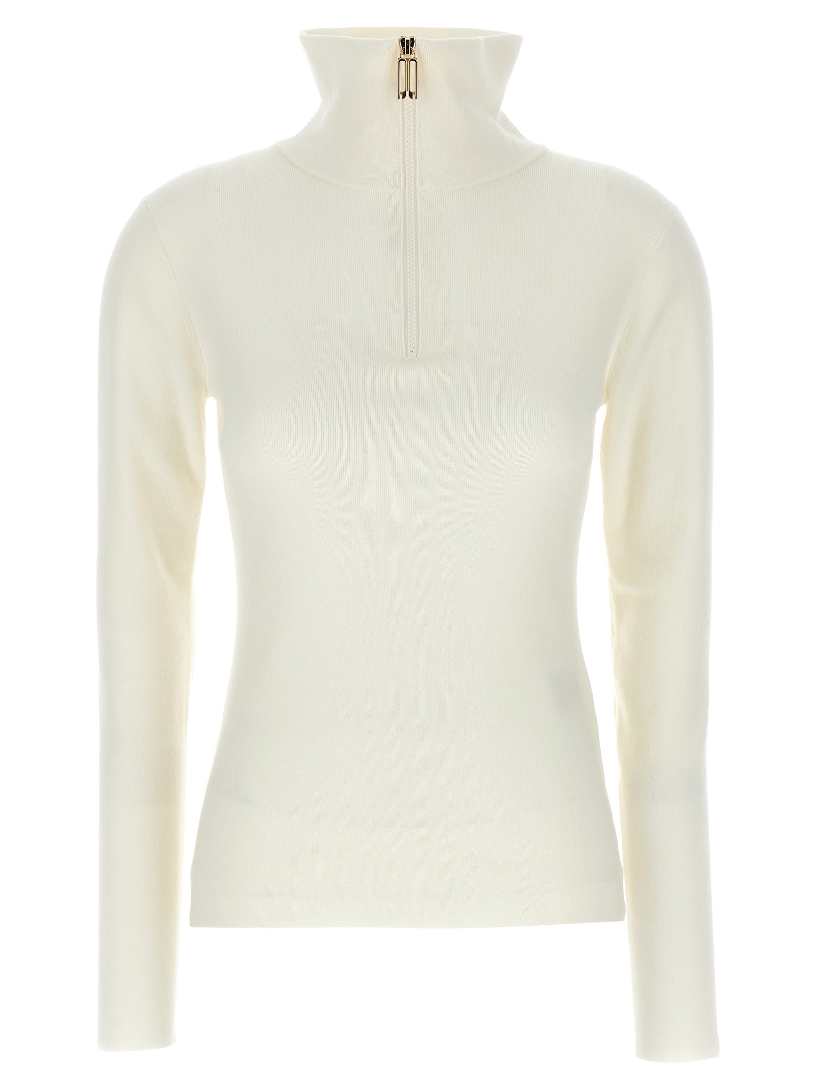 Victoria Beckham-Half Zip Sweater Maglioni Bianco-Donna