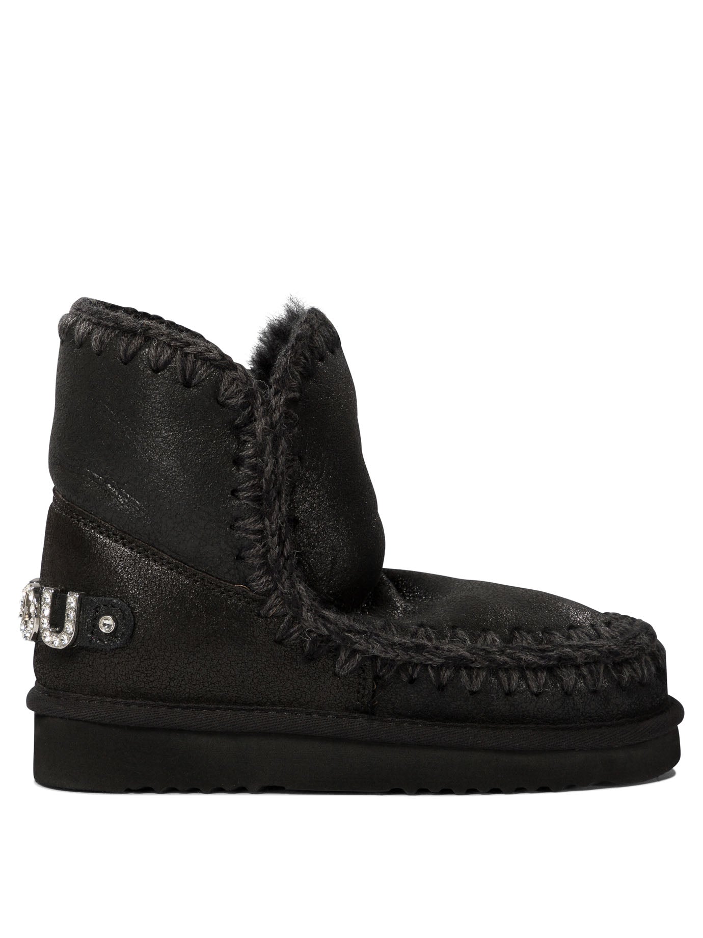 Mou-Eskimo 18 With Rhinestones Logo Stivali E Stivaletti Nero-Donna