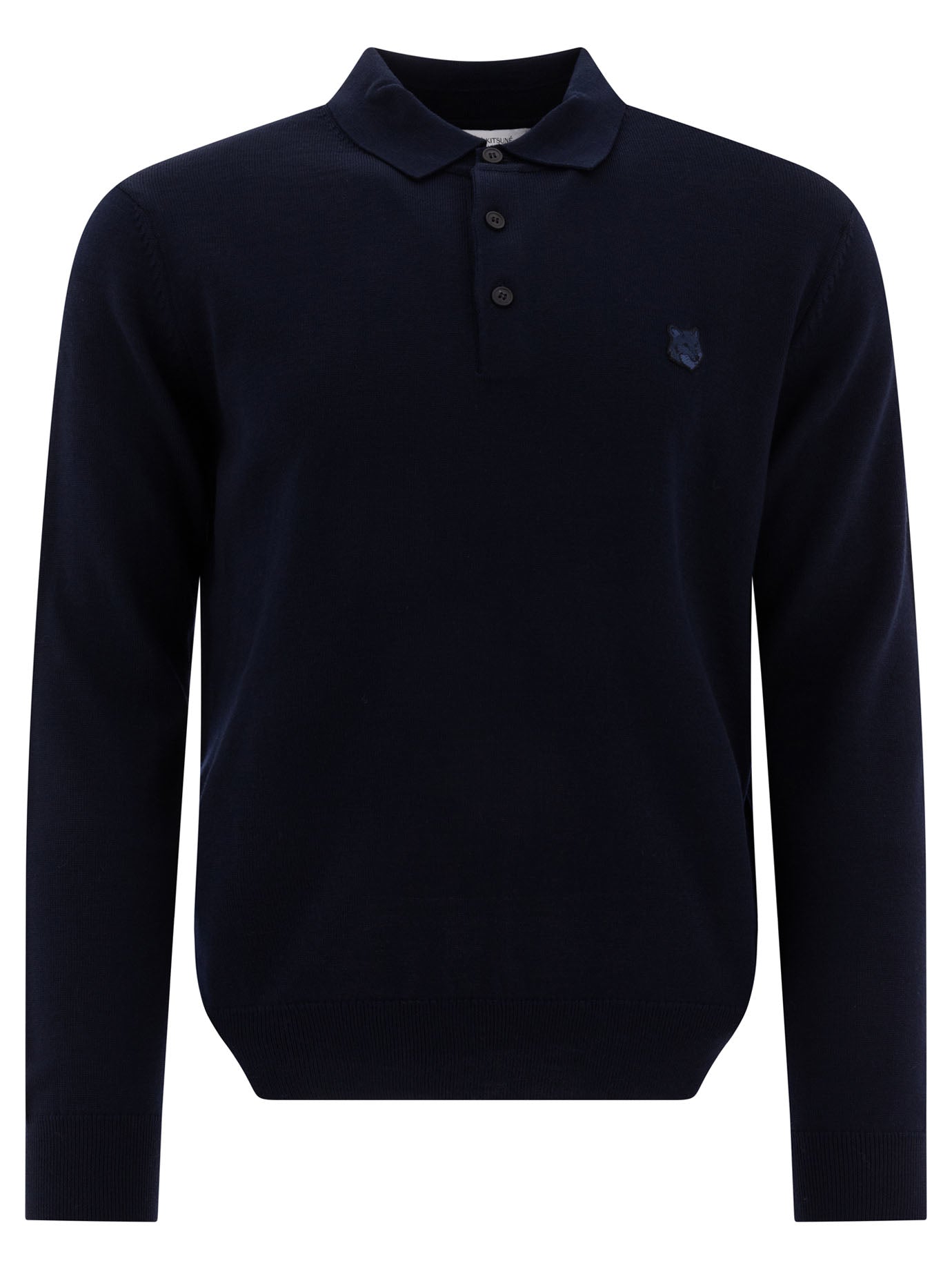 Maison Kitsuné-Bold Fox Head Polo Shirts Blu-Uomo