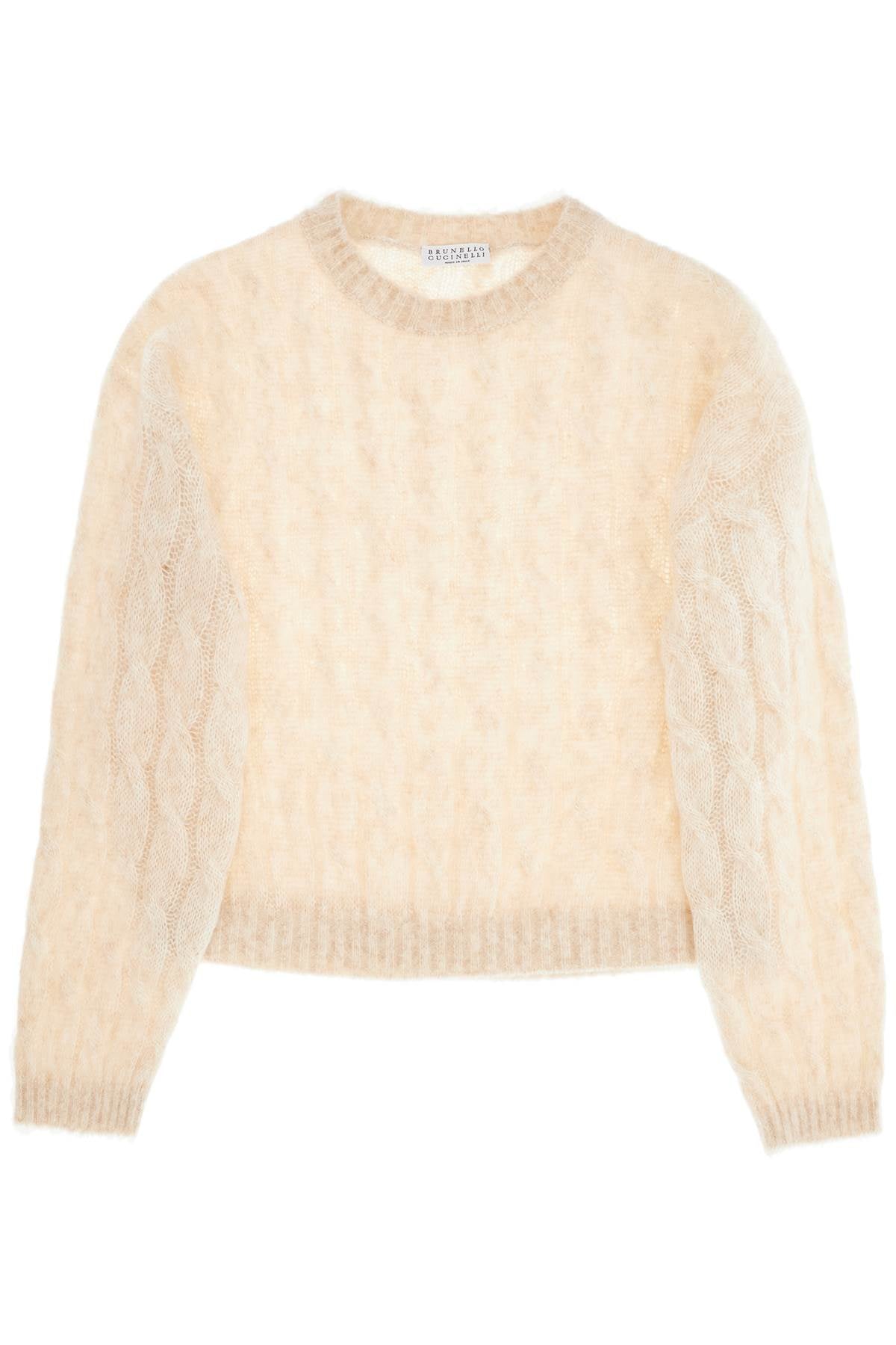 Brunello Cucinelli-Pullover A Trecce In Lana E Mohair-Donna