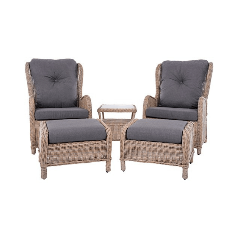 Vivere Southampton Rattan Five Piece Reclining Outdoor Furniture Set