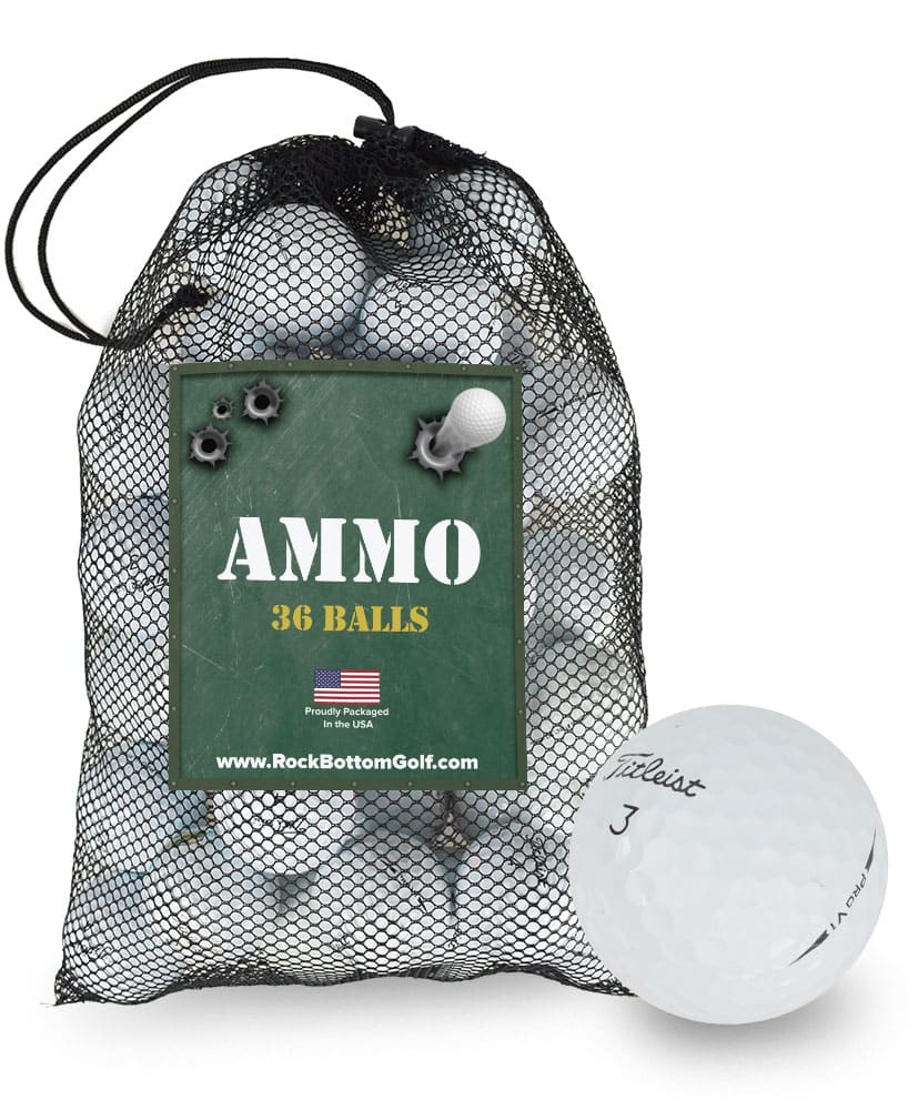 Titleist Pro V1 Near Mint Recycled Used Used Golf Balls *36-Ball Ammo Bag* White