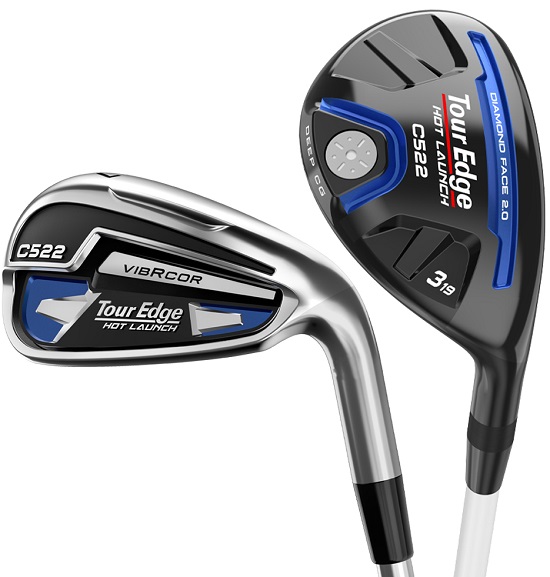 Tour Edge Golf Hot Launch C522 Combo Irons #4/#5 Hybrids, 6-PW Regular Flex (Graphite)