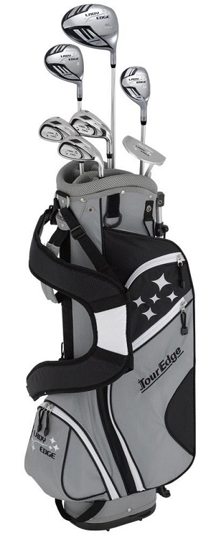 Tour Edge Golf Lady Edge Complete Set With Cart Bag Black/White [Petite]