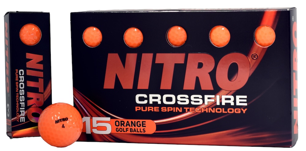 Nitro 2024 Crossfire Golf Balls *15-Pack* [Glossy Orange] LOGO ONLY