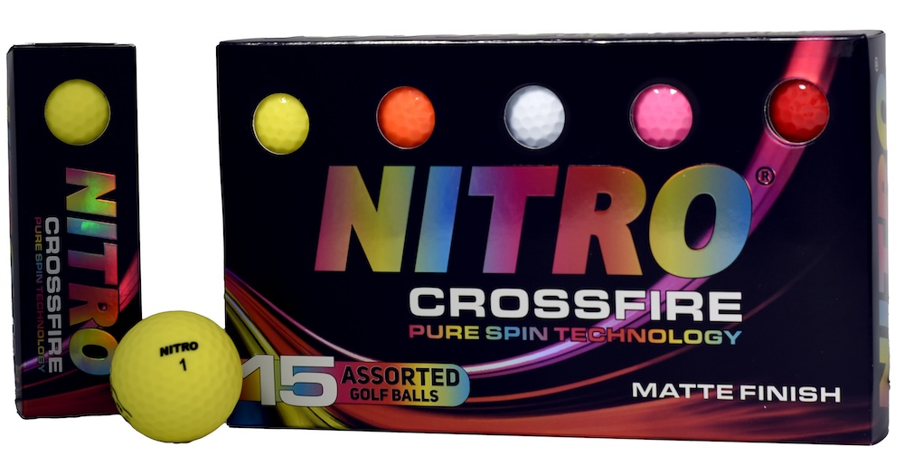 Nitro 2024 Crossfire Golf Balls *15-Pack* [Matte Assorted] LOGO ONLY