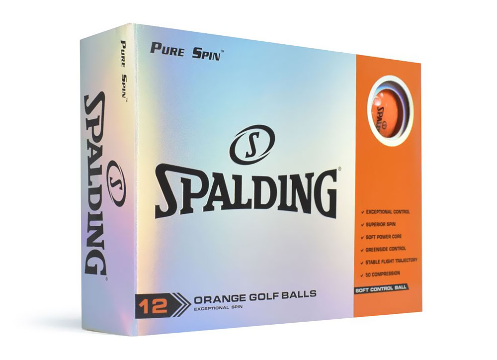 Spalding Pure Spin Golf Balls Orange LOGO ONLY