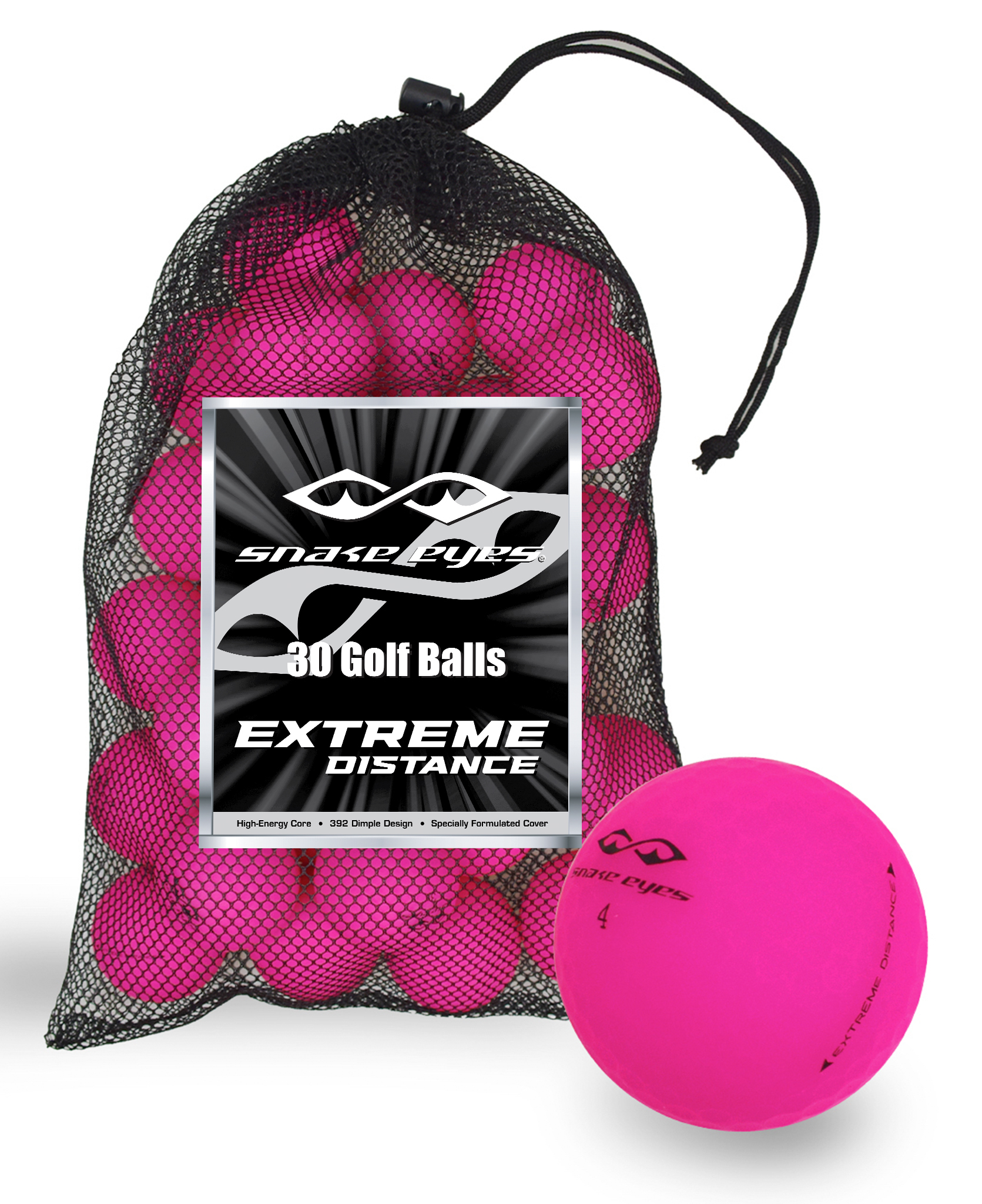 Snake Eyes Extreme Distance Golf Balls [30-Ball] Pink