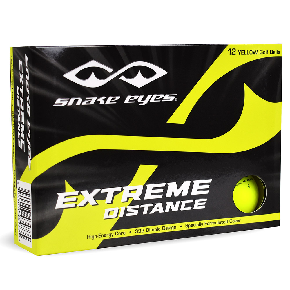 Snake Eyes Extreme Distance Golf Balls LOGO ONLY Yellow