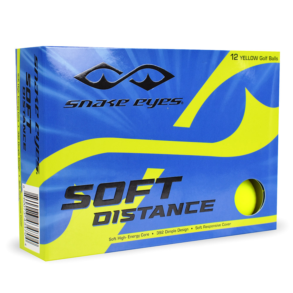 Snake Eyes Soft Distance Golf Balls LOGO ONLY Yellow