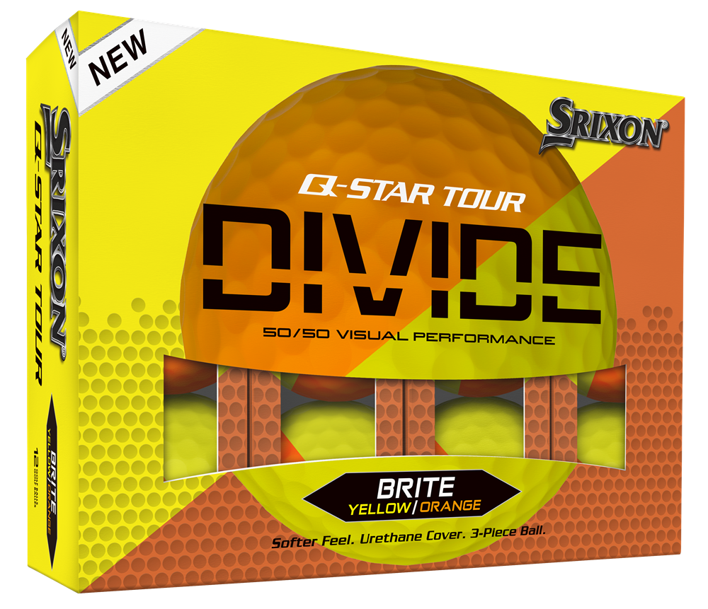 Srixon Q-Star Tour Divide Golf Balls 1-Dozen Yellow/Orange