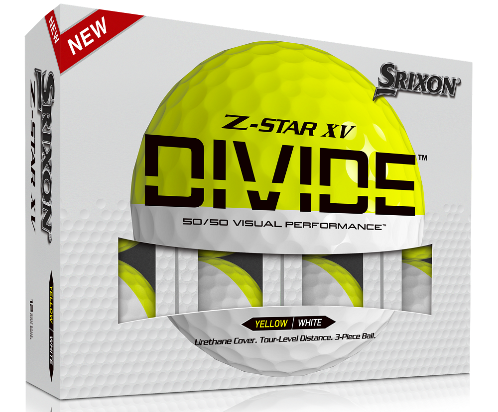 Srixon Golf Z-Star XV 8 Divide Golf Balls *1-Dozen* [Yellow/White]