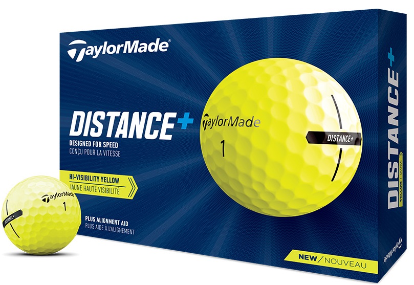 TaylorMade TM Distance+ Golf Balls Yellow LOGO ONLY