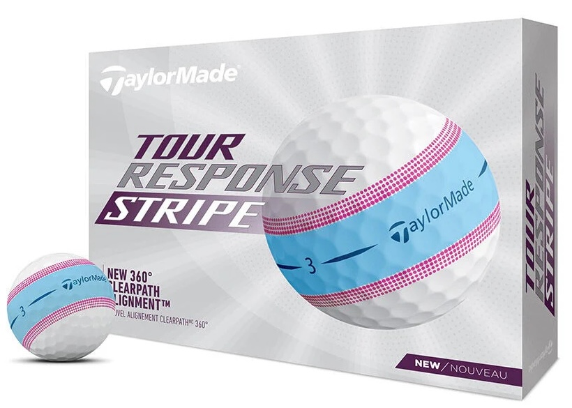 TaylorMade Tour Response Stripe Golf Balls Blue/Pink