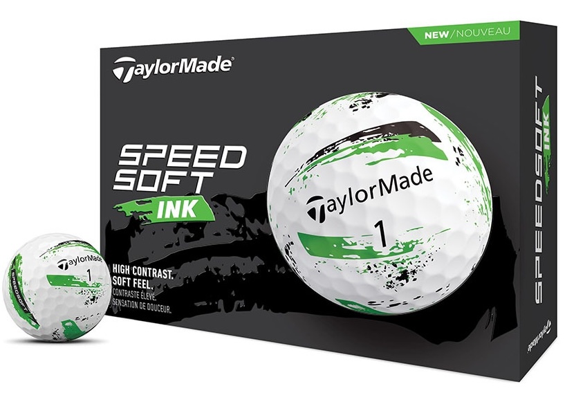 TaylorMade SpeedSoft Ink Golf Balls White/Green