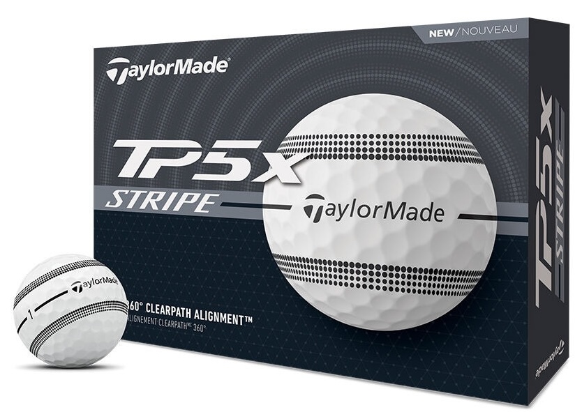 TaylorMade TP5x Stripe Golf Balls 1-Dozen White