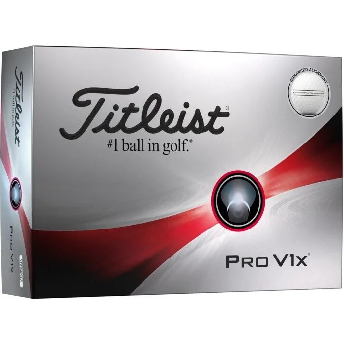 Titleist Pro V1x Enhanced Alignment Golf Balls White 1-Dozen