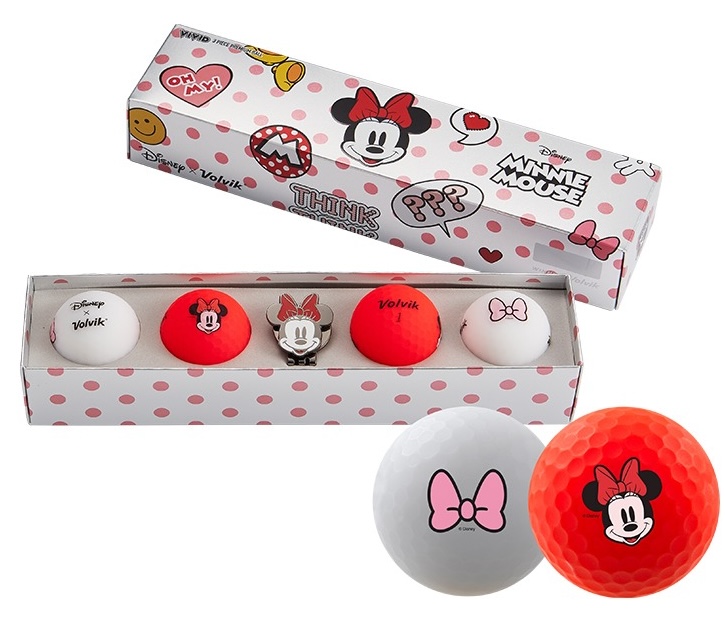 Volvik Disney Edition Minnie Mouse with Hat Clip Ball Marker *4-Pack *