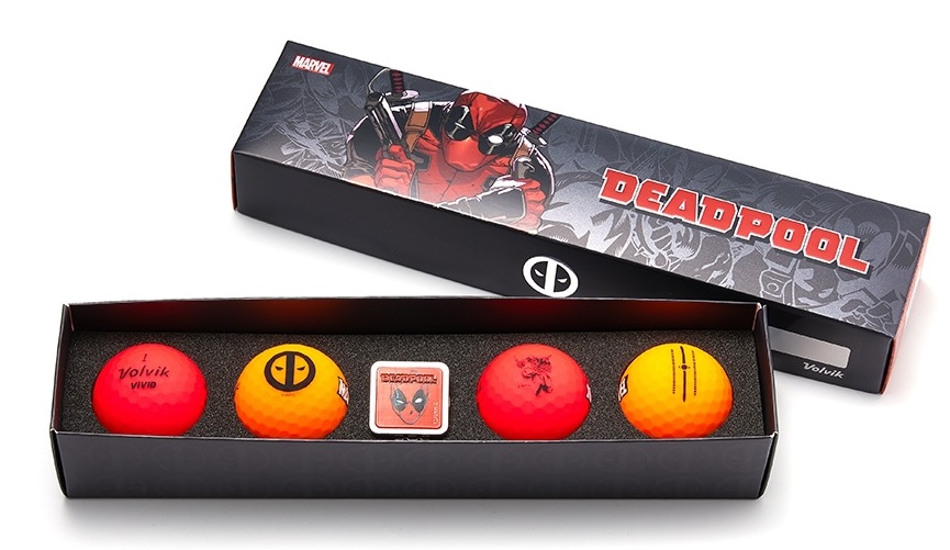 Volvik Marvel Edition Deadpool with Hat Clip Ball Marker *4-Pack *