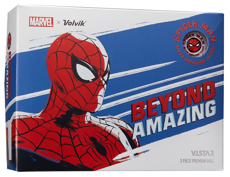 Volvik Disney Edition Spiderman Vista3 Golf Balls 1-Dozen White/Red