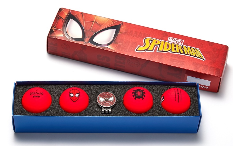 Volvik Marvel Edition Spider Man 3.0 with Hat Clip Ball Marker *4-Pack *