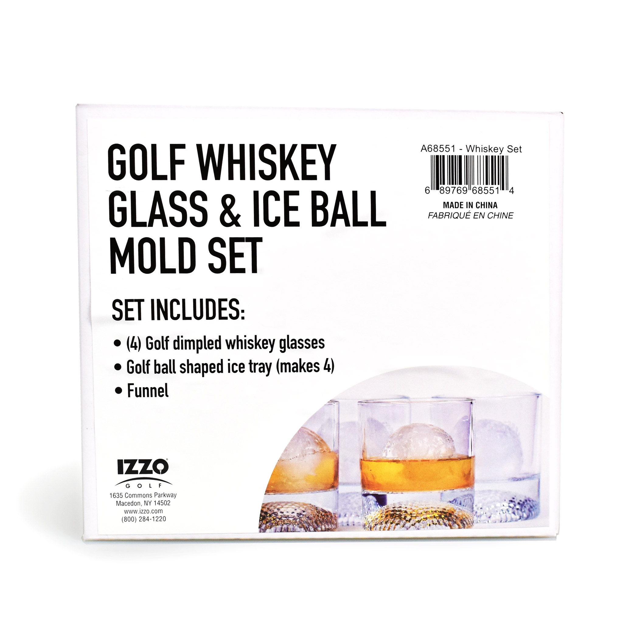 Izzo Golf Ball Rocks Glass-Cube Set (4-Pack)