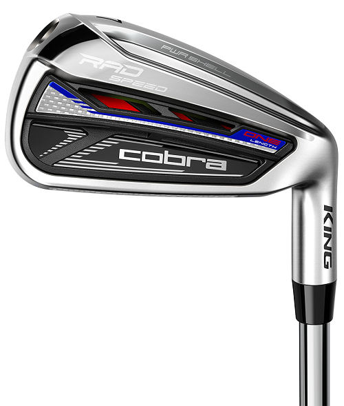 Pre-Owned Cobra Golf King Radspeed One Length Iron Set Graphite MLH Stiff 5-PW/GW Irons [Ust Mamiya Recoil Esx 460 F4 Steel] *Value* LEFT HAND