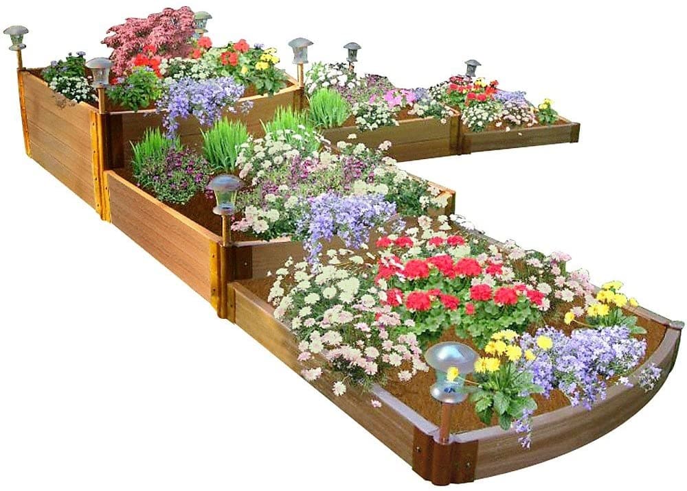 Frame-It-All Raised Garden Bed Split Waterfall - Tri-Level